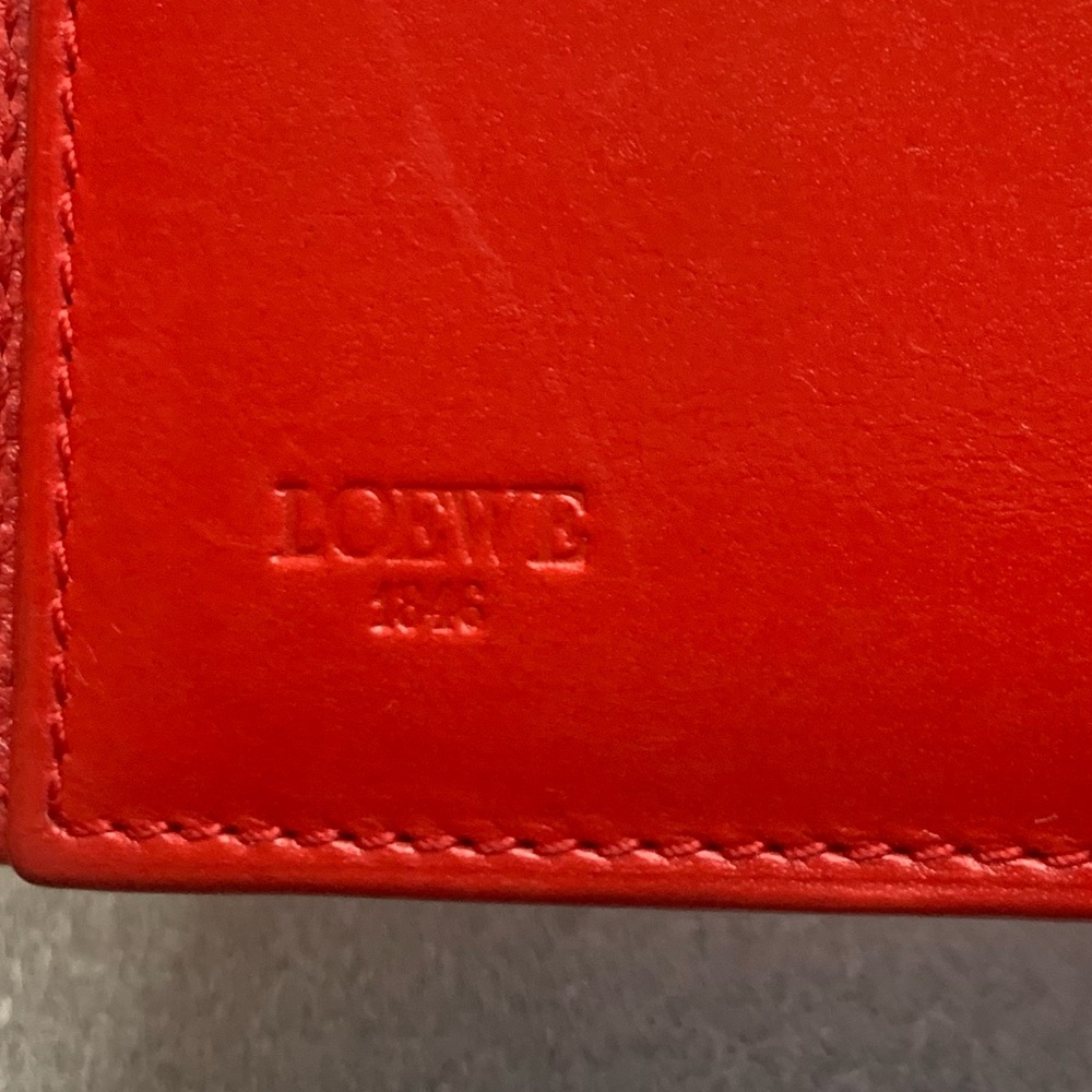 Loewe Anagram Tri-fold Compact Wallet Red Leather - EUC - Picture 6 of 11